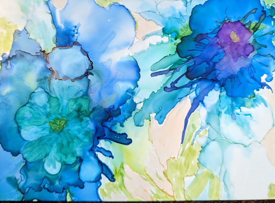 Alcohol Ink Light Blue 2 Abstract Wall Art