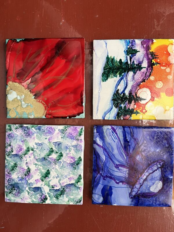 Alcohol Ink (4 tiles) with Carol Lyons, Saturday - June 07, 2025 1:00-2:30