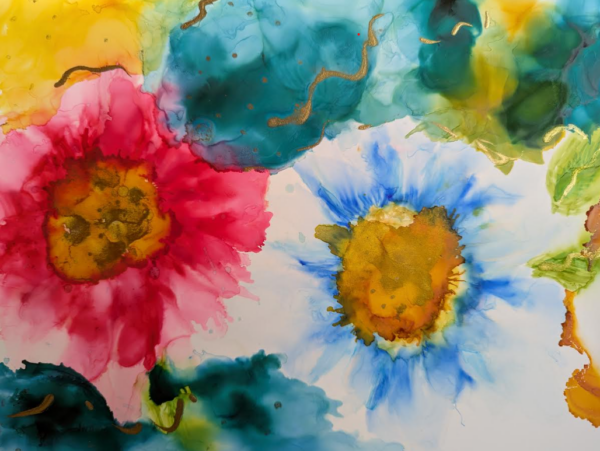 “Dynamic Abstract Alcohol Ink Workshop with Rosellyn Grohol, Saturday - 08/09 from 10:30-12:00”